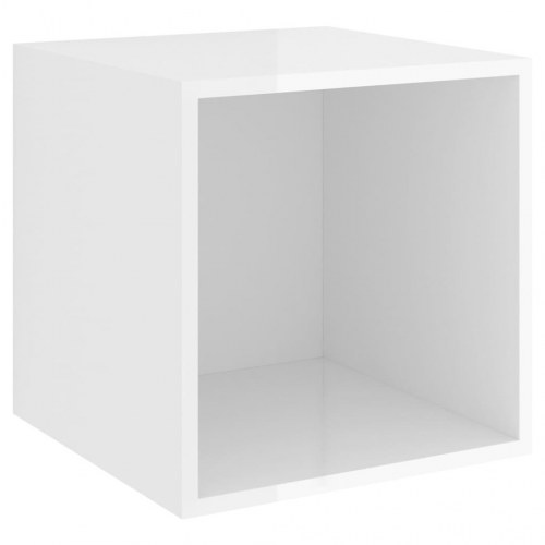 Vægskab 37x37x37 cm konstrueret træ hvid højglans