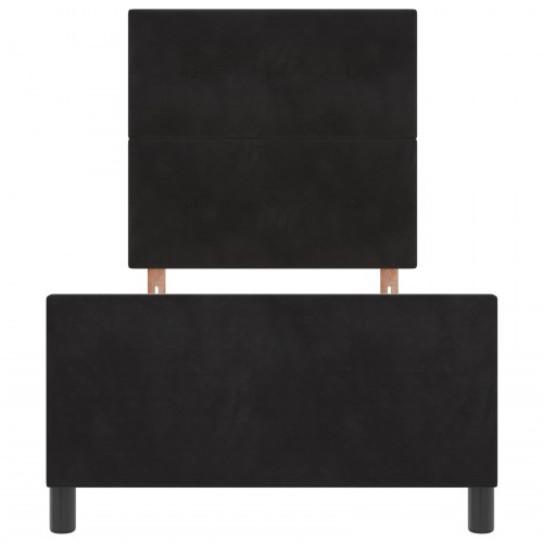 Sengestel med hovedgærde i sort fløjl 90 x 200 cm