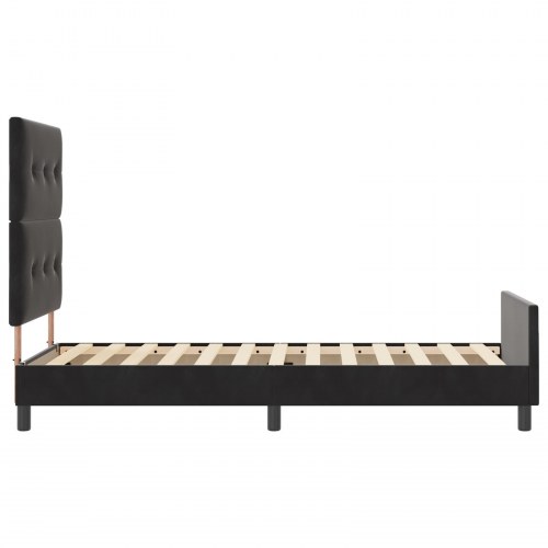 Sengestel med hovedgærde i sort fløjl 90 x 200 cm