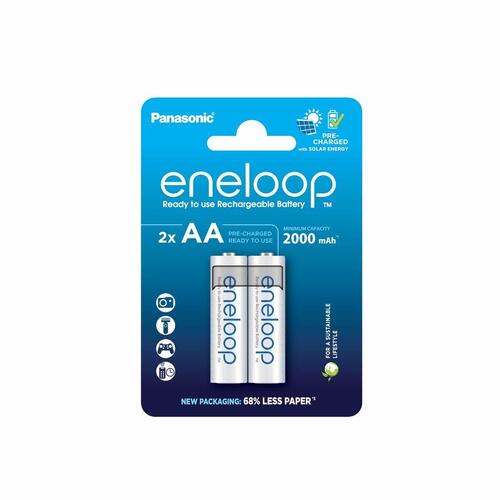 Panasonic Eneloop AA genopladelige batterier (2-pak) BK-3MCDE/2CP