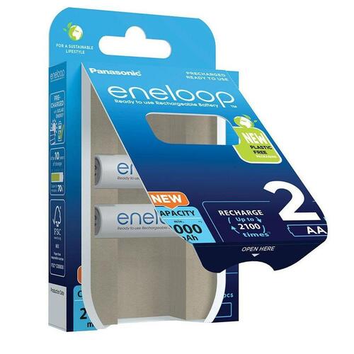 Panasonic Eneloop AA genopladelige batterier (2-pak) BK-3MCDE/2CP