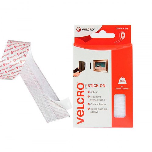 Velcro selvklæbende tape - Hvid