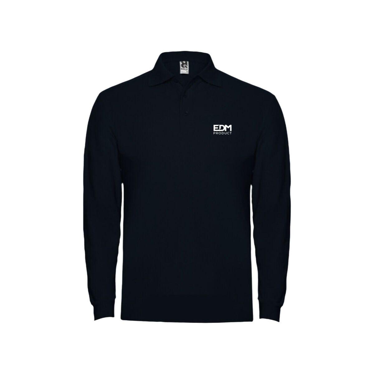 Herre Langærmet Polo Edm Sort Xl