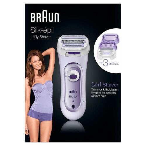 Genopladelig elektrisk barbermaskine Braun Silk-epil Lady Shaver 5-560 (OUTLET B)