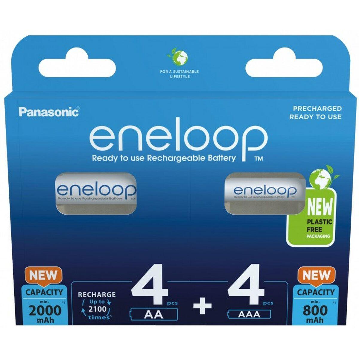 Panasonic Eneloop genopladelige batterier AA + AAA (4+4)