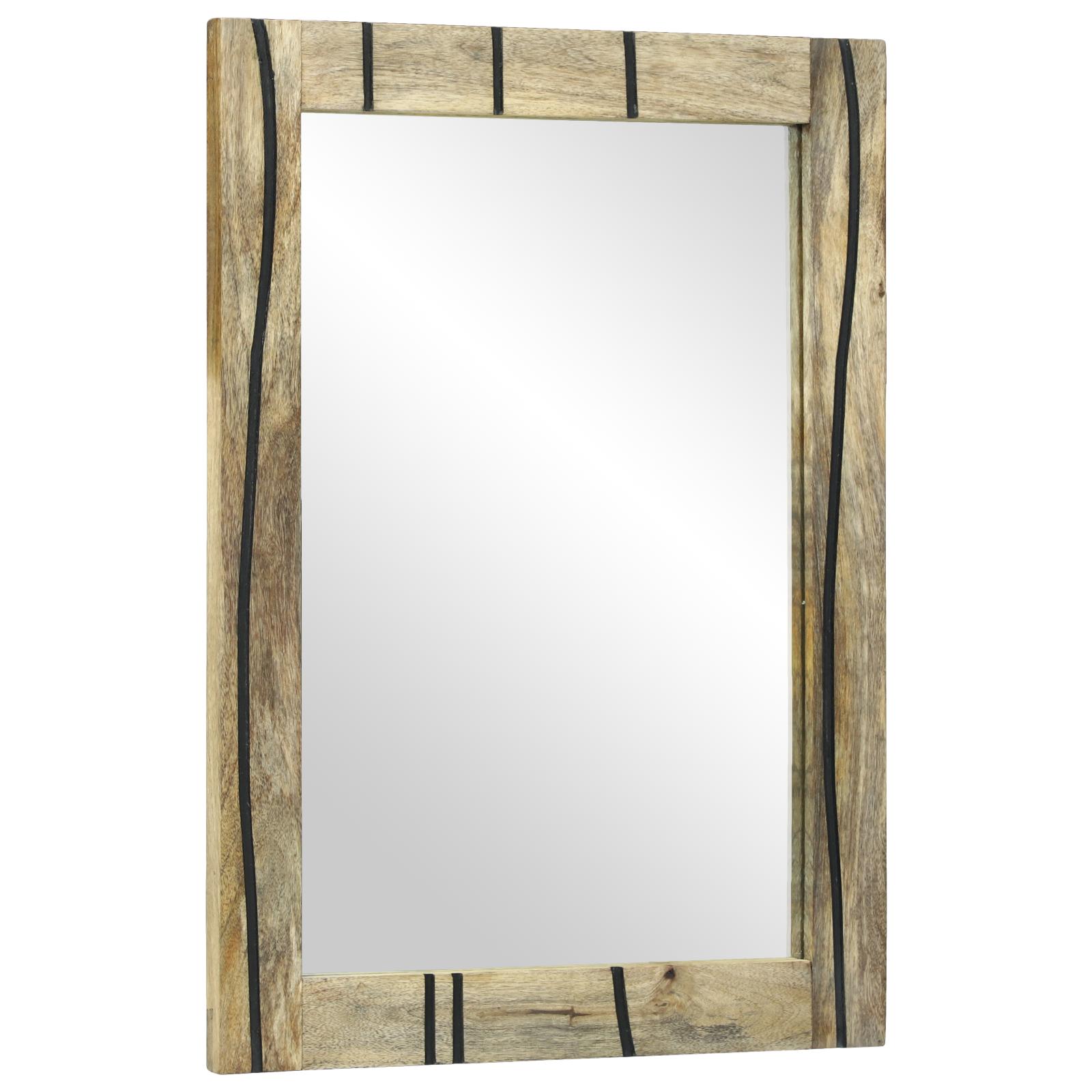 Badeværelsesspejl Brun 50 x 2.5 x 70 cm Massiv mango træ, glas