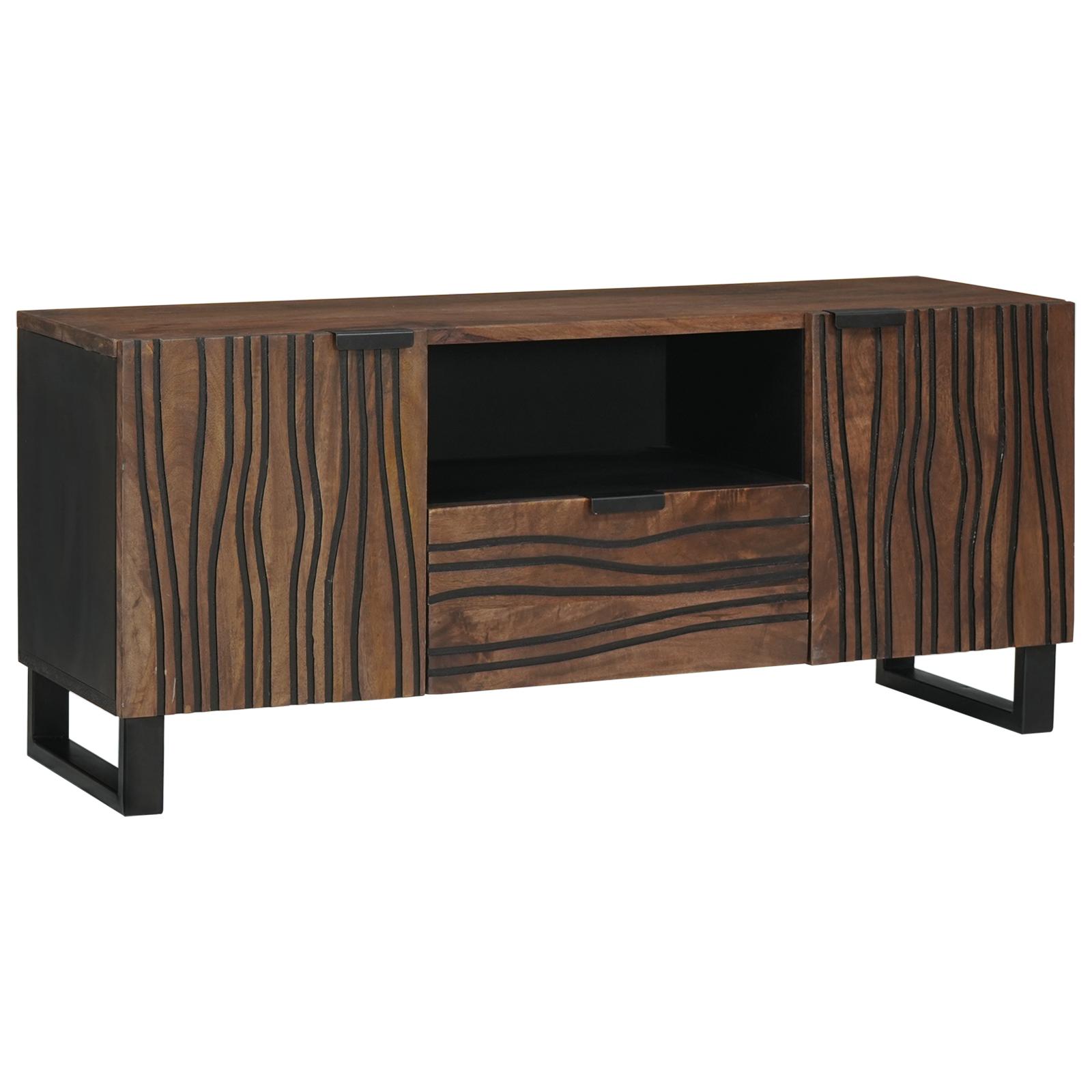 TV Skab med skuffe Brun 105 x 33 x 46 cm Massivt mangotræ