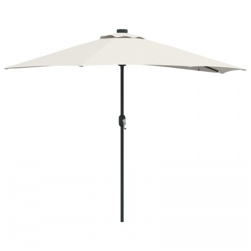 Halv haveparasol Sandfarvet 294 x 150 x 224 cm Stof