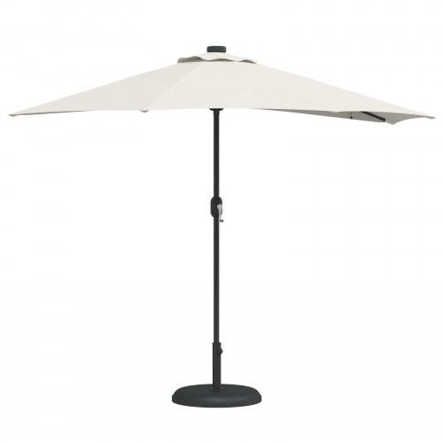 Halv haveparasol Sandfarvet 294 x 150 x 224 cm Stof