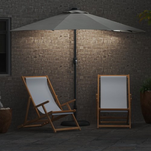 Halv haveparasol Sandfarvet 294 x 150 x 224 cm Stof