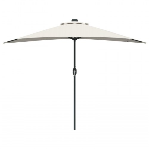 Halv haveparasol Sandfarvet 294 x 150 x 224 cm Stof
