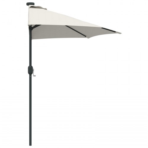 Halv haveparasol Sandfarvet 294 x 150 x 224 cm Stof