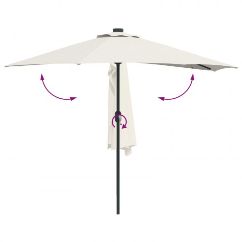 Halv haveparasol Sandfarvet 294 x 150 x 224 cm Stof