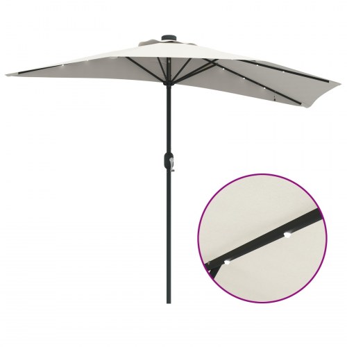 Halv haveparasol Sandfarvet 294 x 150 x 224 cm Stof