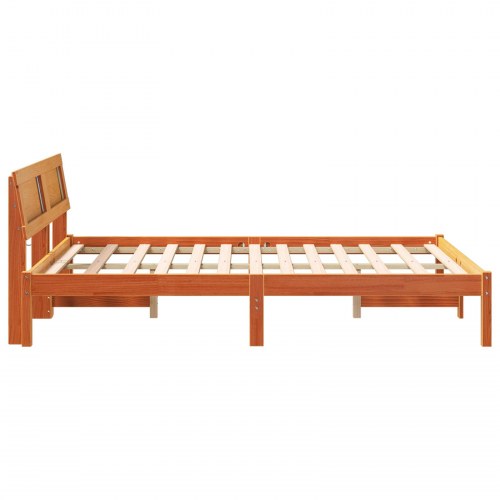 Sengestel med hovedgærde og USB - voksbrun 120 x 190 cm