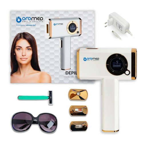 Oromed Elektrisk hårfjerner ORO-IPL ICE - IPL epilator, 48 W, hvid/guld