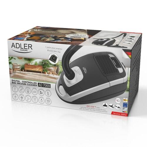 Adler AD 7069 stavstøvsuger med pose - hvid/sort