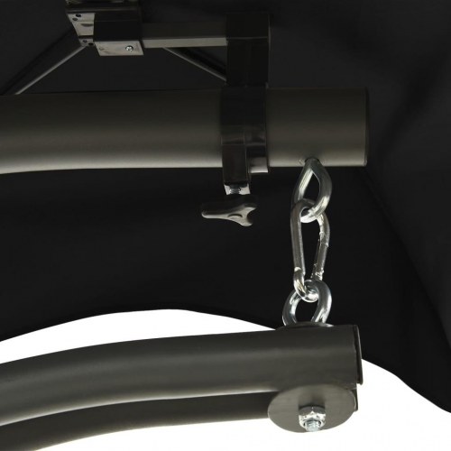 Havegyngestol 190x90x200 cm stof sort og grå