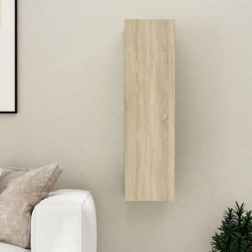 Væghængt tv-bord i konstrueret træ - sonoma-eg, 30,5 x 30 x 110 cm