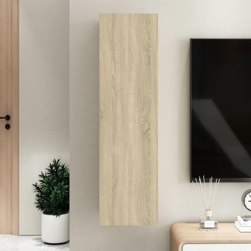 Væghængt tv-bord i konstrueret træ - sonoma-eg, 30,5 x 30 x 110 cm