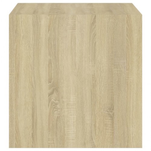 Vægskab 4 stk. 37x37x37 cm konstrueret træ hvid og sonoma-eg