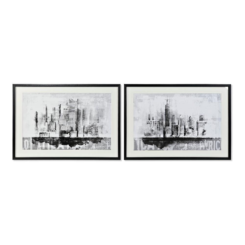 Maleri CU-180446 84 x 3 x 60 cm New York (2 enheder)