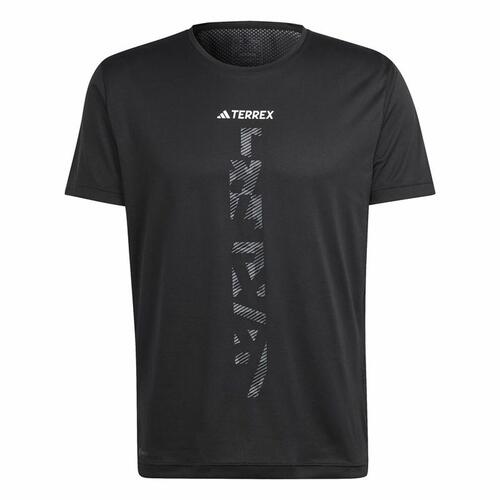Kortærmet T-shirt til Mænd Adidas Agr Shirt Sort S