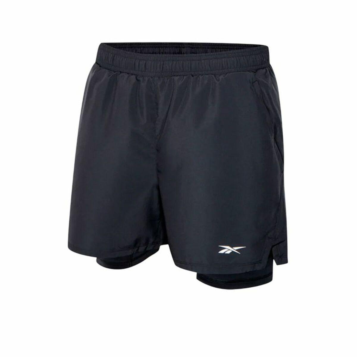 Reebok Athlete Hype 2‑in‑1 løbeshorts til mænd - Sort (M)