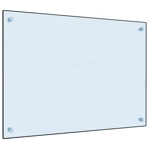Stænkplade 70x50 cm hærdet glas hvid