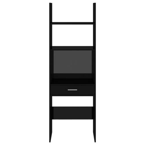 Bogskab 60x35x180 cm spånplade højglans sort