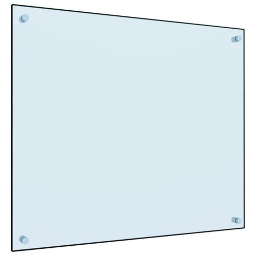 Stænkplade 70x40 cm hærdet glas hvid