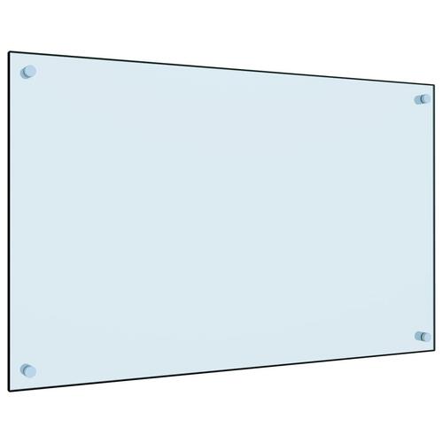 Stænkplade 80x50 cm hærdet glas hvid