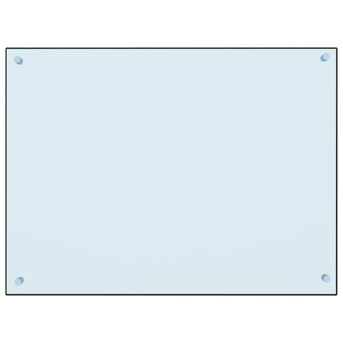 Stænkplade 80x60 cm hærdet glas hvid