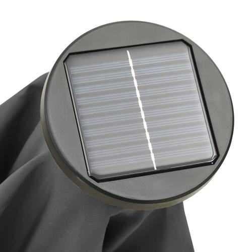 Parasol med LED-lys 200x211 cm aluminium antracitgrå
