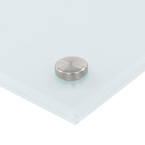 Stænkplade 90x50 cm hærdet glas hvid
