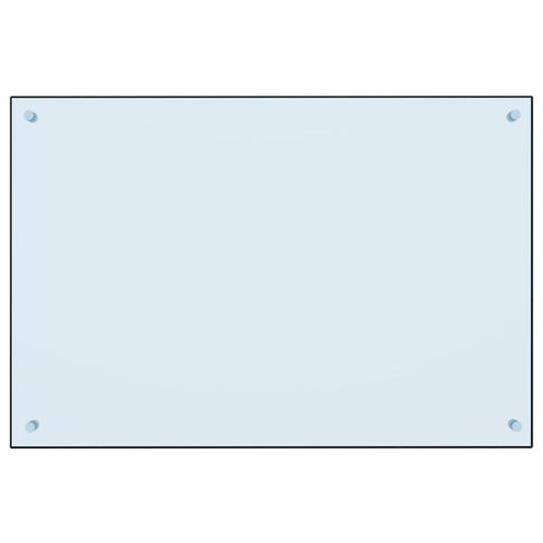 Stænkplade 90x60 cm hærdet glas hvid