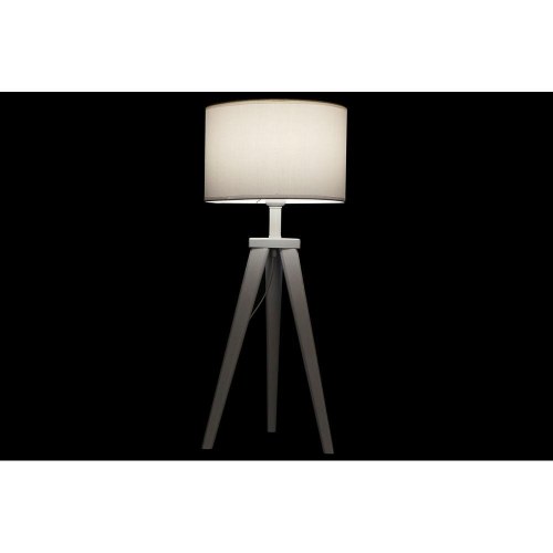 Bordlampe i træ - hvid, E27, 220 V, 50 W, 30 × 30 × 72 cm