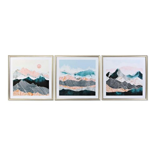Maleri - Orientalsk Mountain, 70 × 70 cm, sæt af 3