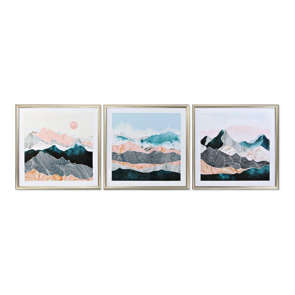 Maleri - Orientalsk Mountain, 70 × 70 cm, sæt af 3