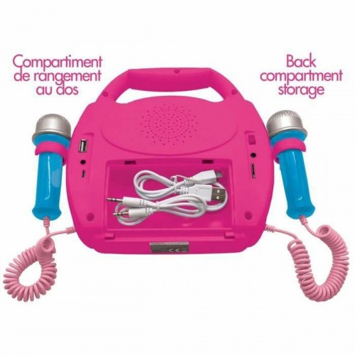 Lexibook Disney Princess - Bluetooth karaokehøjttaler med 2 mikrofoner (pink)