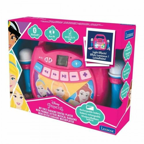 Lexibook Disney Princess - Bluetooth karaokehøjttaler med 2 mikrofoner (pink)