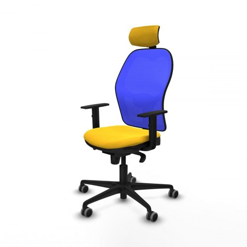 Kontorstol med hovedgærde 1D036G2 - Gul ergonomisk stol