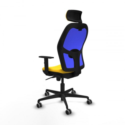 Kontorstol med hovedgærde 1D036G2 - Gul ergonomisk stol