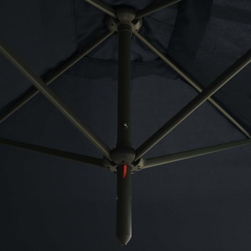 Dobbelt parasol 600×300 cm med stålstang - antracitgrå