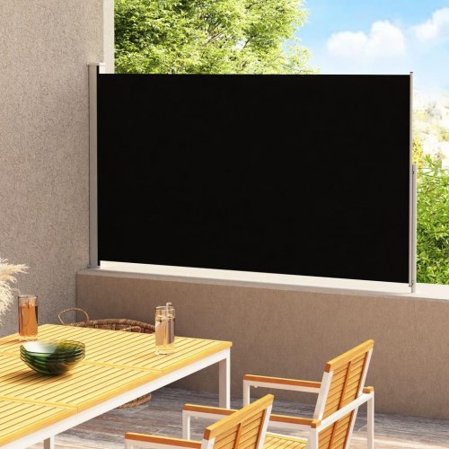 Sammenrullelig sidemarkise til terrasse 200×300 cm - sort