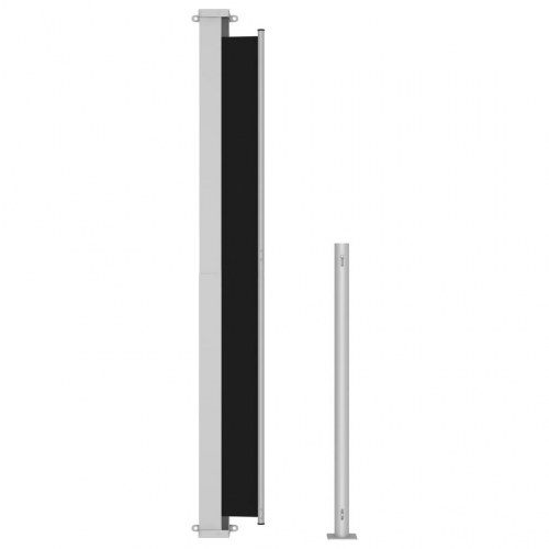Sammenrullelig sidemarkise til terrasse 200×300 cm - sort