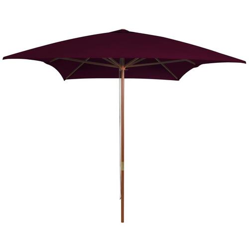 Haveparasol 200x300 cm træstang bordeauxfarvet