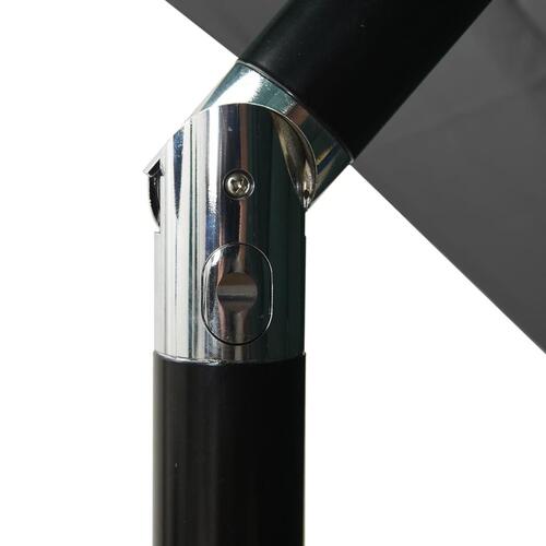Parasol 2,5x2,5 m aluminiumsstang 3 niveauer antracitgrå