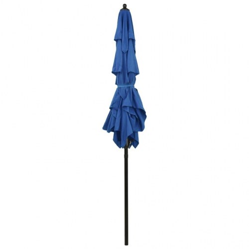 Parasol 2x2 m aluminiumsstang 3 niveauer azurblå