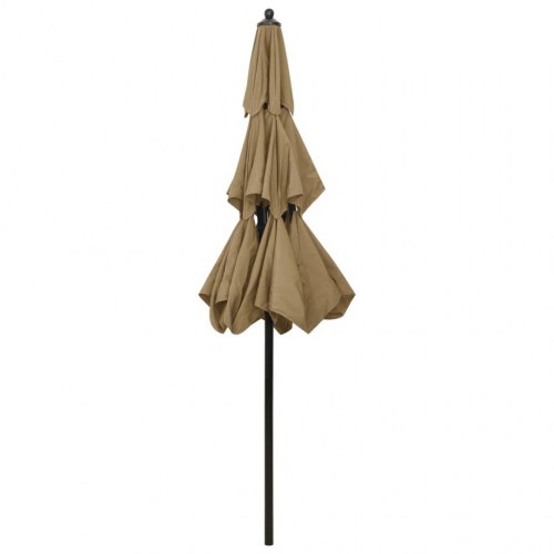 Parasol 2,5 m med aluminiumsstang - 3 niveauer, gråbrun